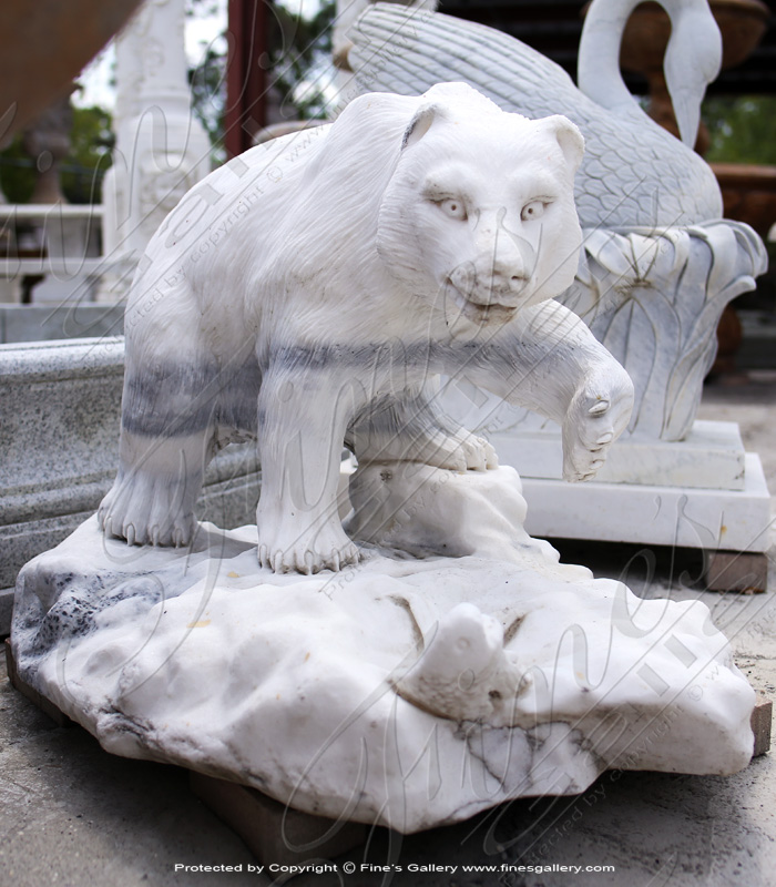 Marble Statues  - Bear Fishing - MS-187