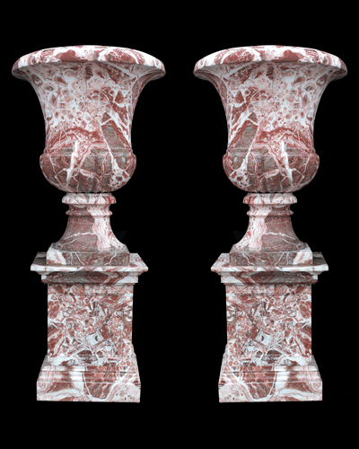 Search Result For Marble Planters  - Antique Style Urn Pair - MP-405