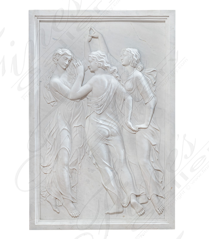 Marble Statues  - Marble Lady Wall Statue Set - MS-584
