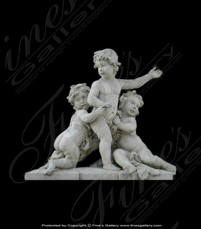 Marble Statues  - Playful Siblings - MS-232