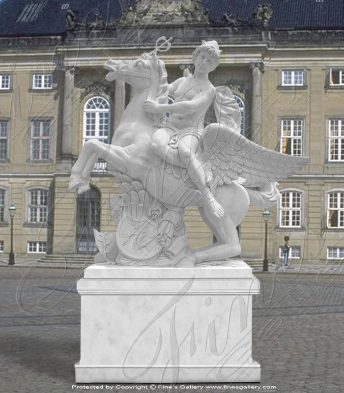 Search Result For Marble Statues  - Pegasus With Rider - MS-233