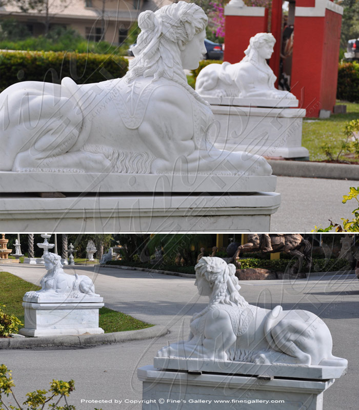Marble Statues  - Marble Sphinx Statue - MS-249