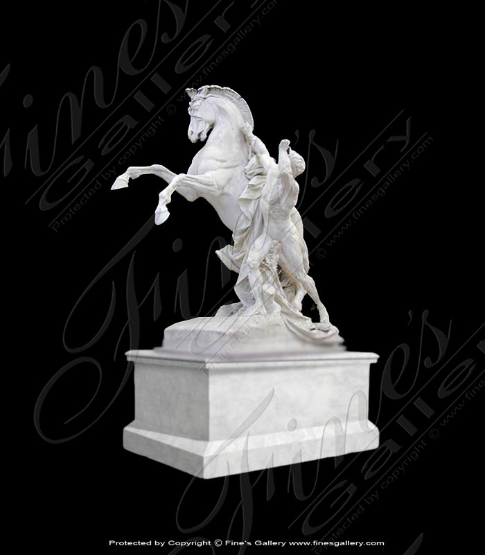 Marble Statues  - Man And Horse - MS-251