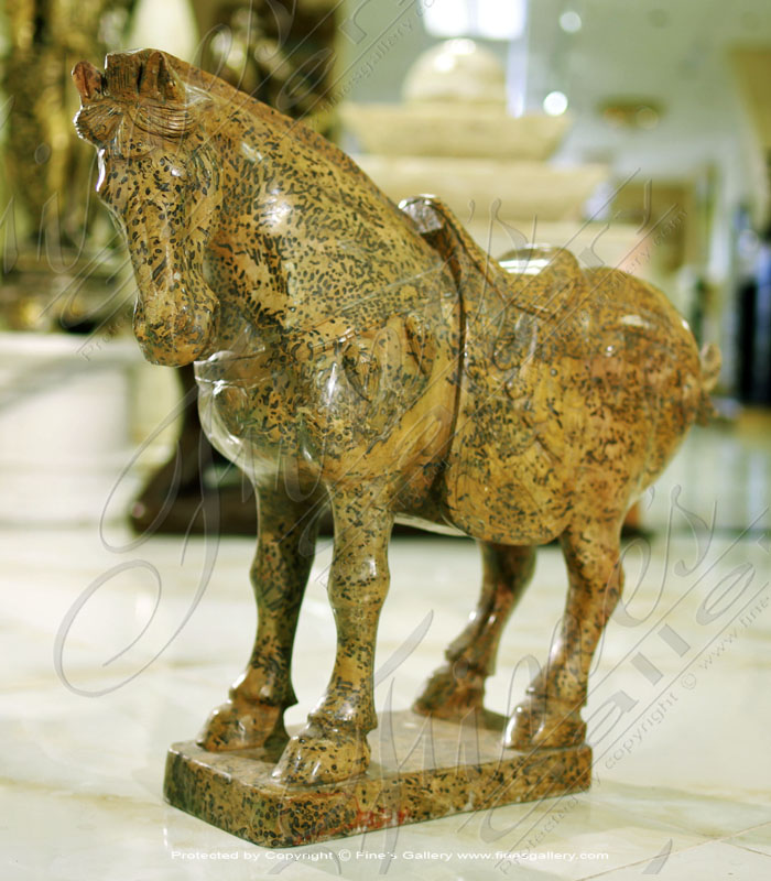 Marble Statues  - Antique Jade Horse Statue - MS-318