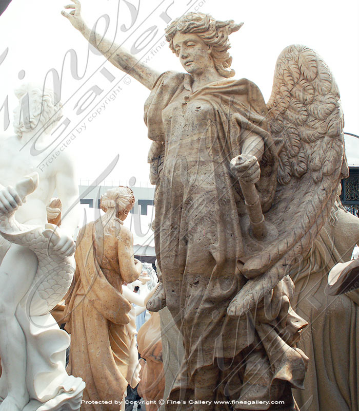 Search Result For Marble Statues  - Archangel Michael Marble Statue - MS-1163