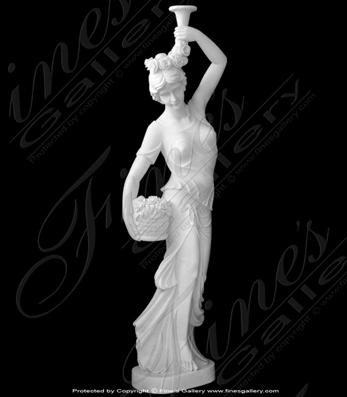 Search Result For Marble Statues  - Roman Maiden Vase - MS-134