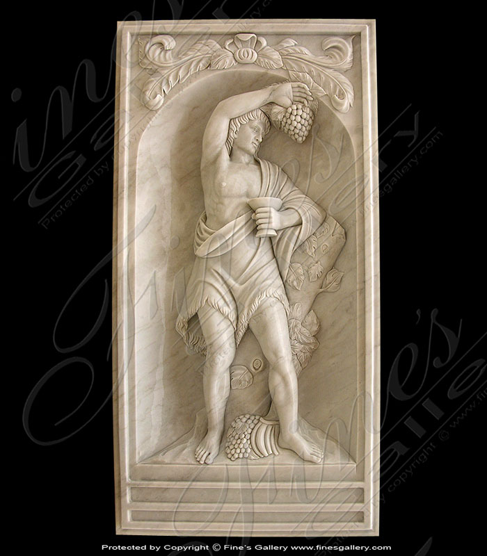 Search Result For Marble Statues  - Man With Grapes Relief - MS-431