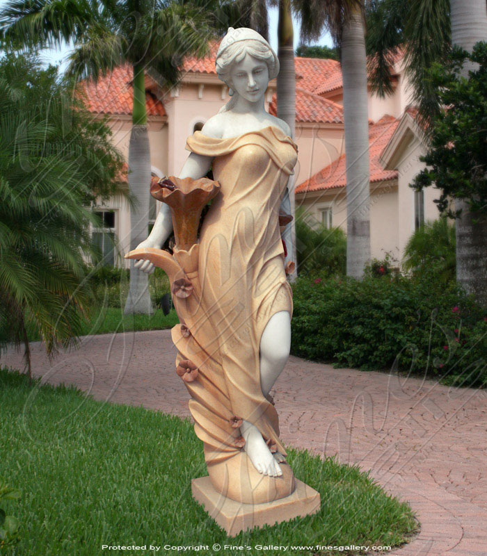 Search Result For Marble Statues  - Female Angel With Lamp - MS-424