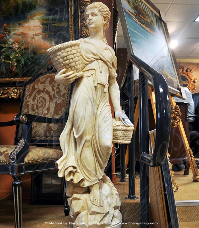Marble Peasant Girl II Statue