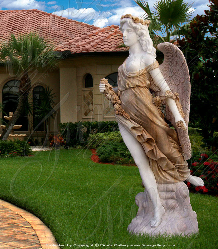 Colored Marble Angel Statue