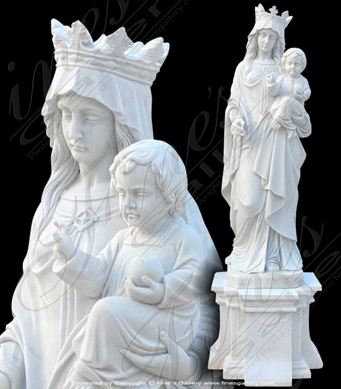 Marble Statues  - St Joseph And Baby Jesus - MS-1215