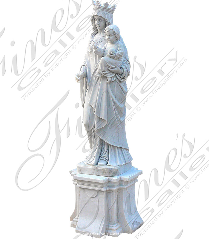 Marble Mary Help of Christians Statue