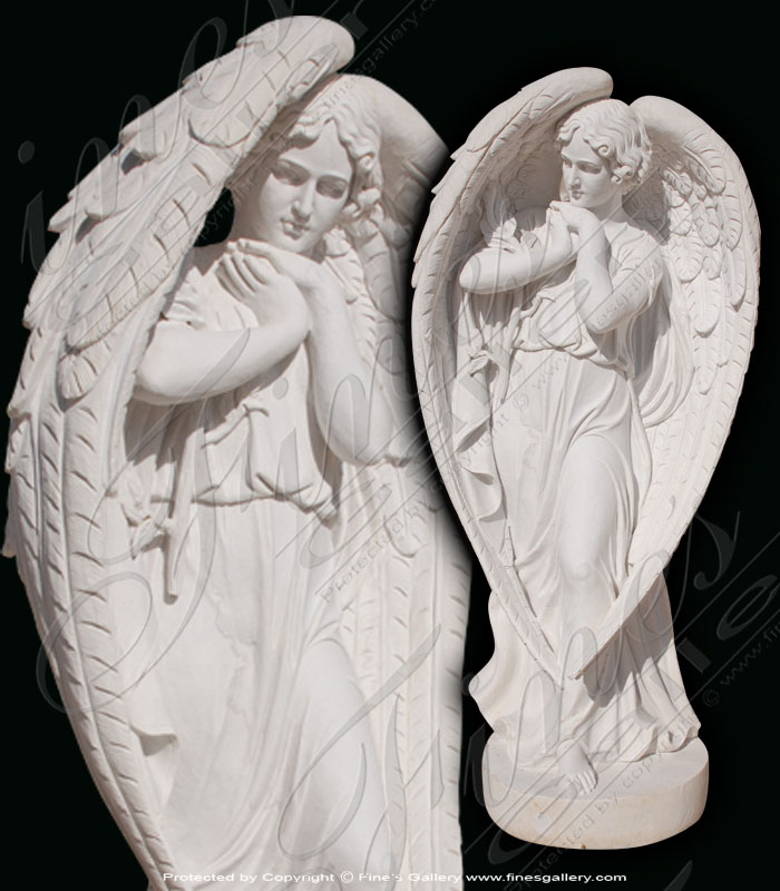 Marble Memorials  - Marble Angel Statue - MEM-399