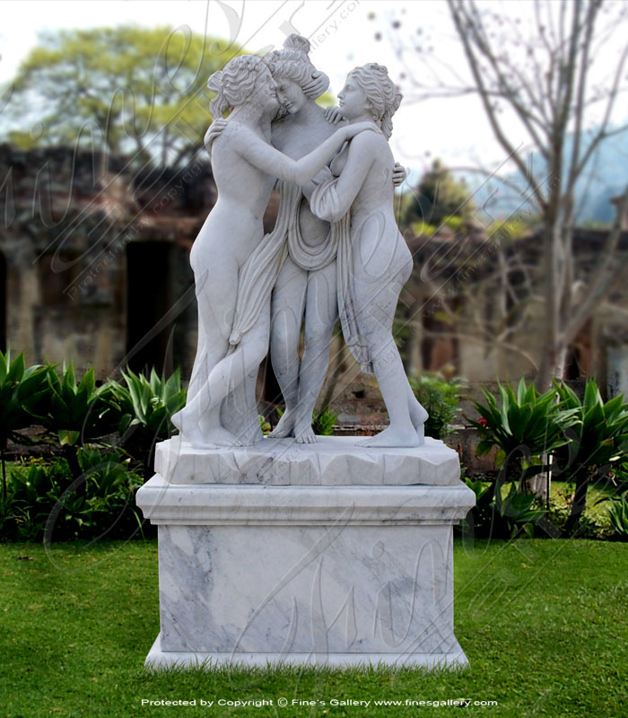 Marble Statues  - White Marble Three Graces Statue - MS-543