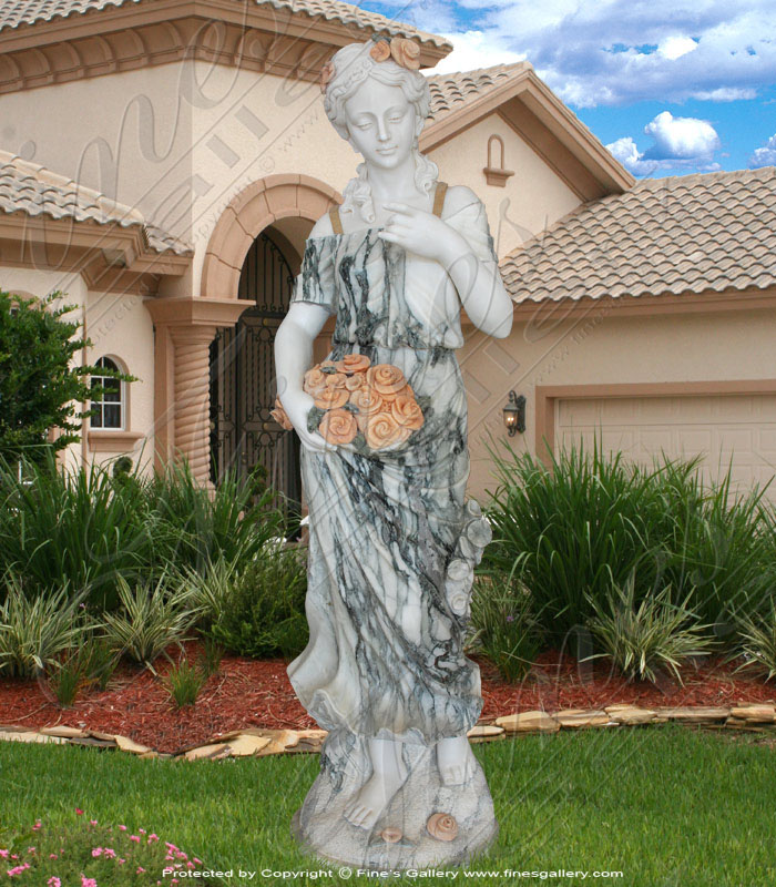 Search Result For Marble Statues  - Rosetta Marble Horse & Angel - MS-320