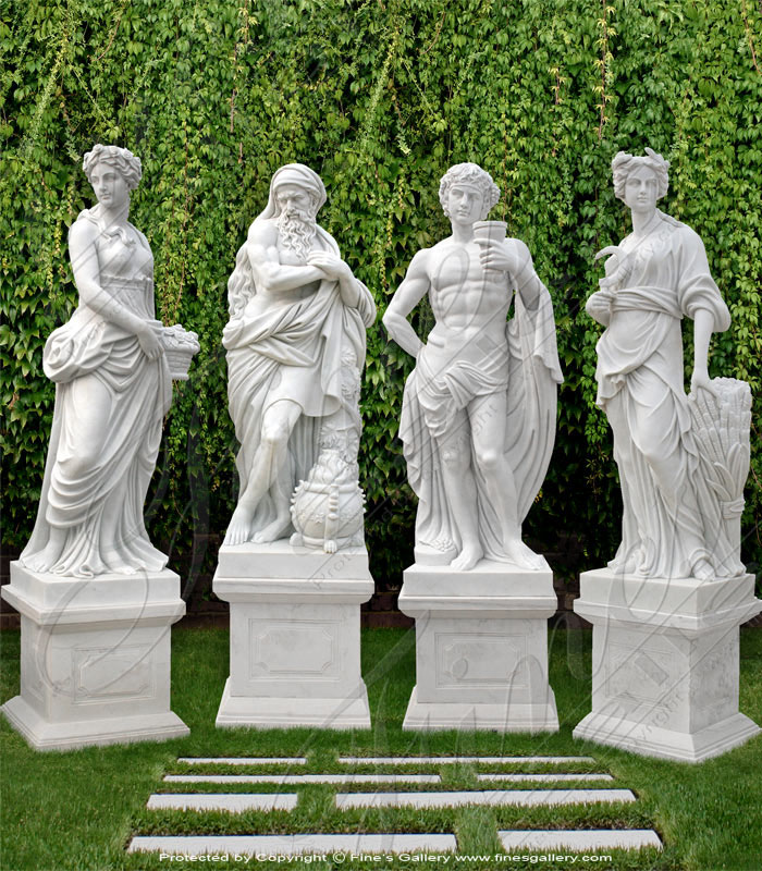 Marble Statues  - Four Seasons Angels In Marble - MS-1154