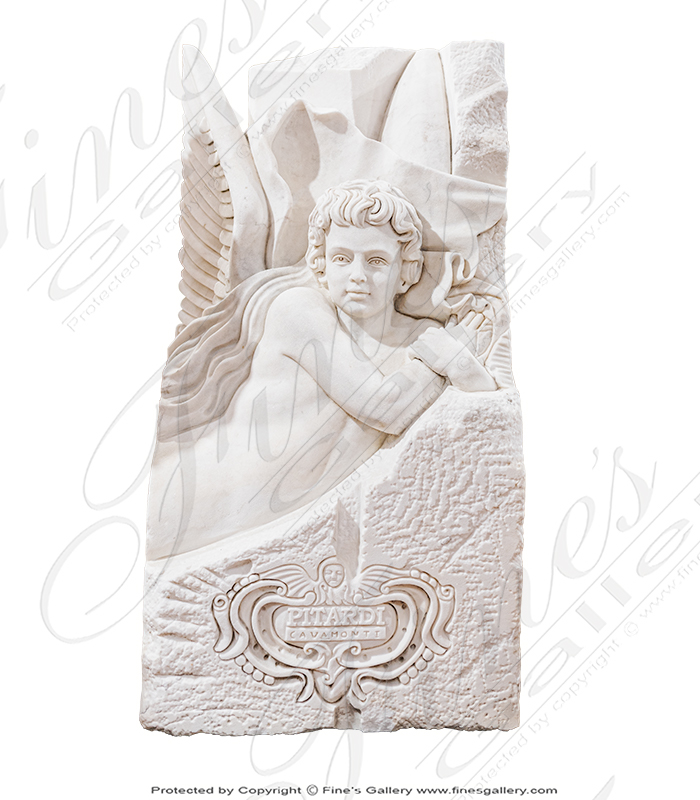 Search Result For Marble Memorials  - Marble Angel With Flowers Memorial - MEM-070
