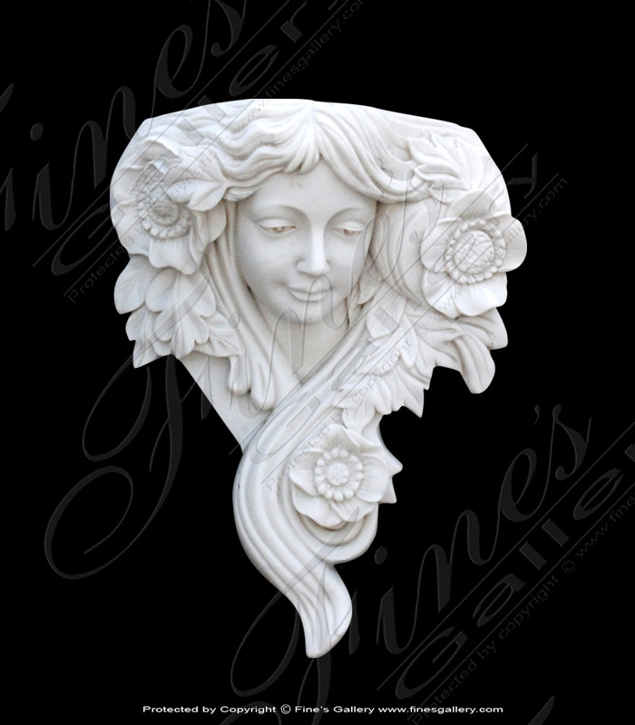 Marble Statues  - Female Marble Wall Statue - MS-633