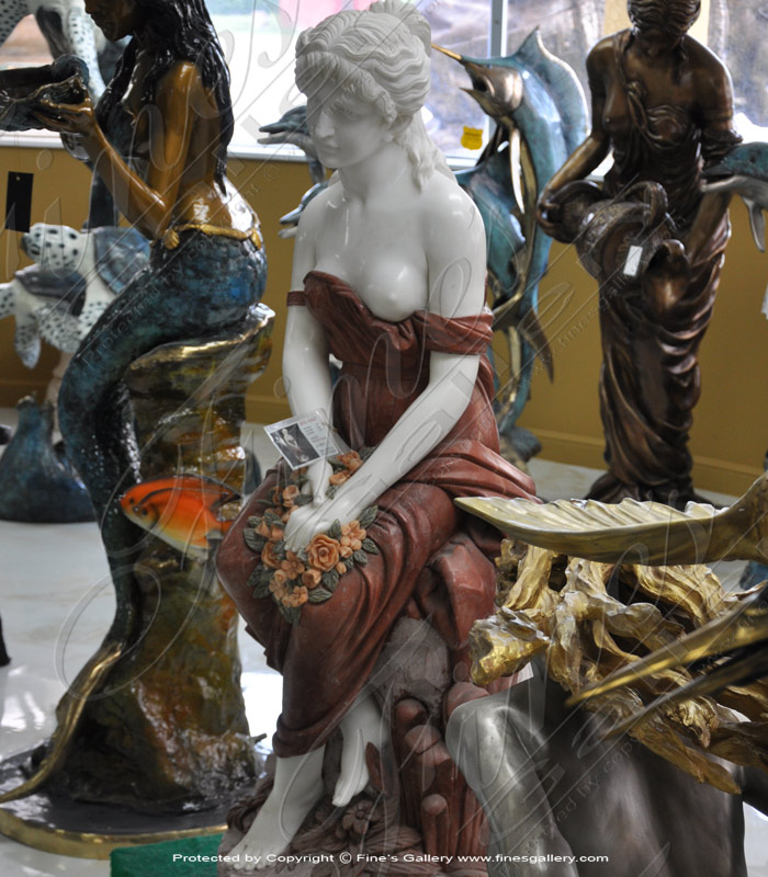 Marble Statues  - Elegant Seated Female - MS-660