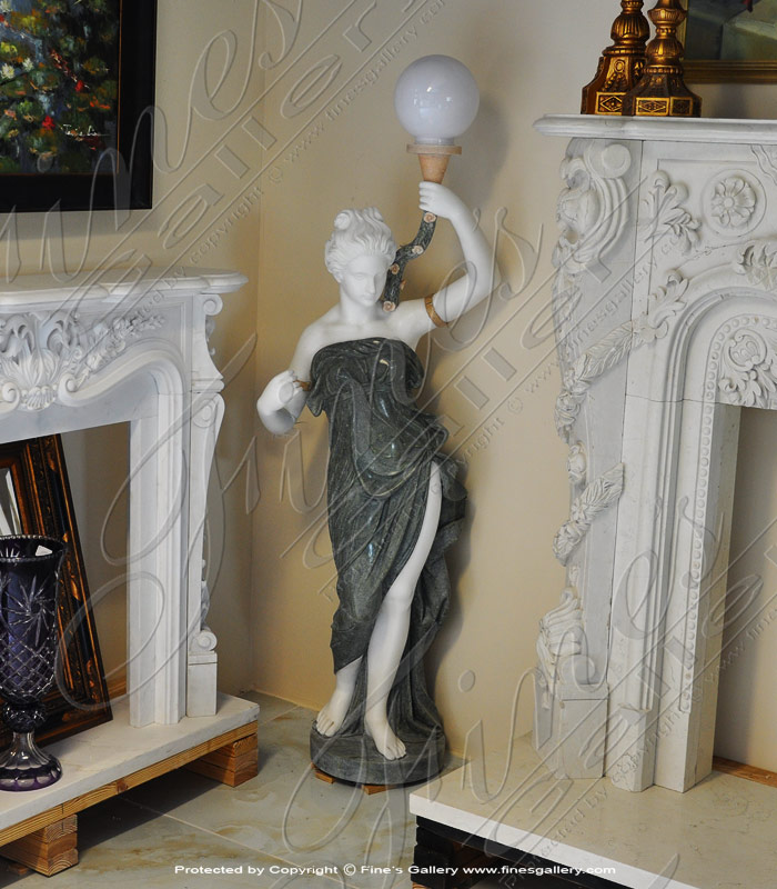 Search Result For Marble Statues  - Female Angel With Lamp - MS-424