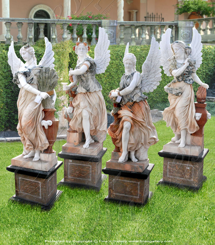 Search Result For Marble Statues  - Four Seasons Angels In Marble - MS-1154