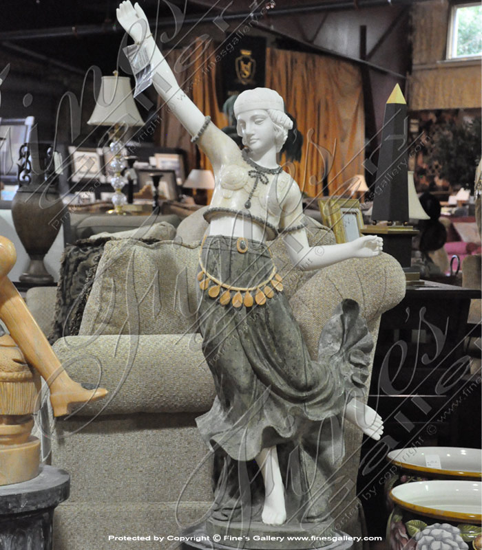 Marble Statues  - Female Angel With Lamp - MS-424