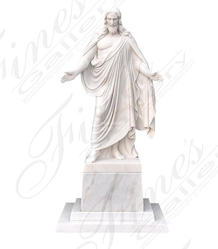 Marble Statues  - White Marble Jesus Statue - MS-1164