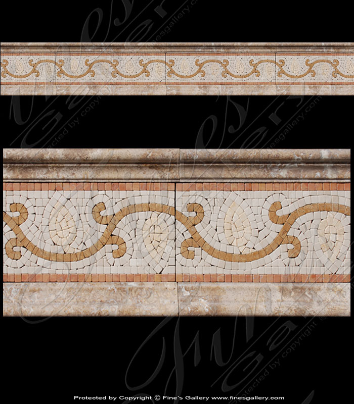 Marble Stones  - Red/Tan Winding Vine Border - MST-28