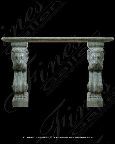 Green Lion Head Marble Table
