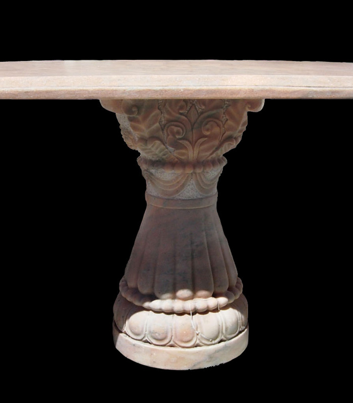 Marble Tables  - Orange Marble Rococo Table - MT-114