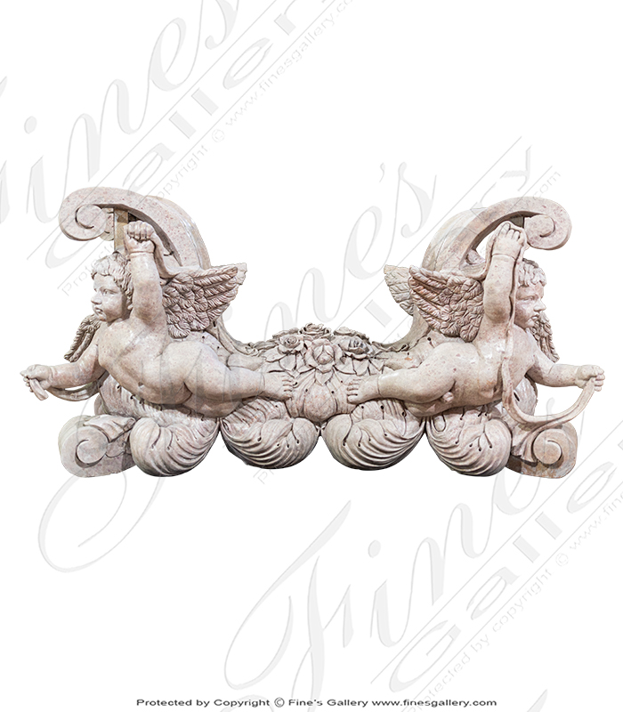 Vintage Collection - Carved Cherubs Table in a veined marble