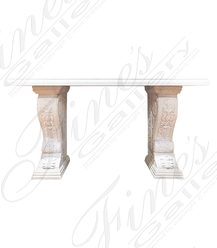 Marble Tables Pure White Marble Credenza Foyer Table Mt 131