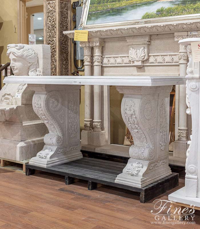 Pure White Marble Credenza Foyer Table