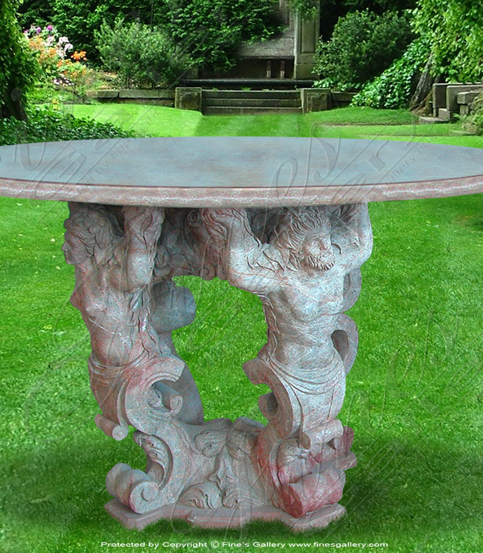 Marble Tables  - Round Figurine Marble Table - MT-136