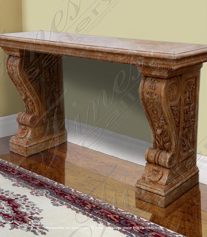 Marble Tables  - Ornate Marble Side Table - MT-183