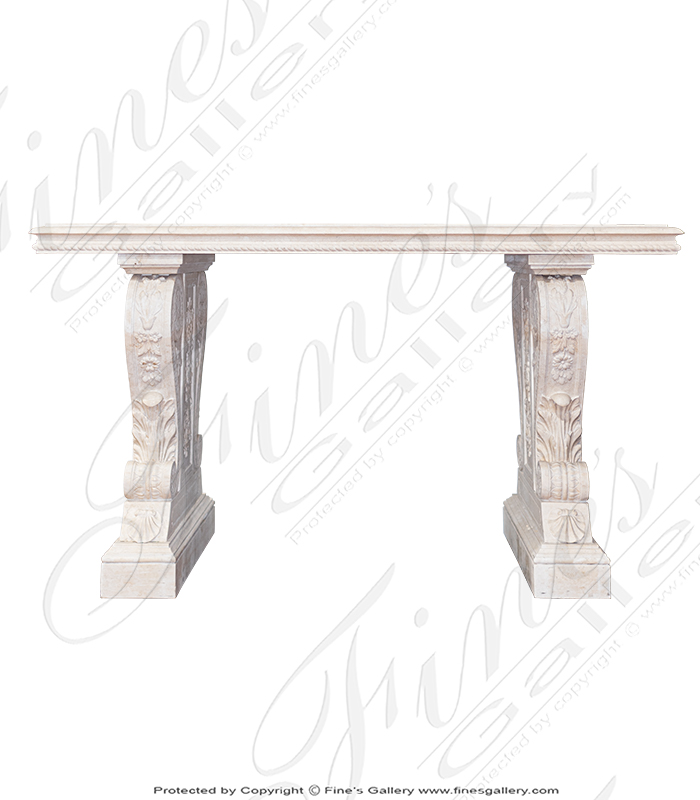 Marble Tables  - Light Cream Credenza Natural Marble Table - MT-224