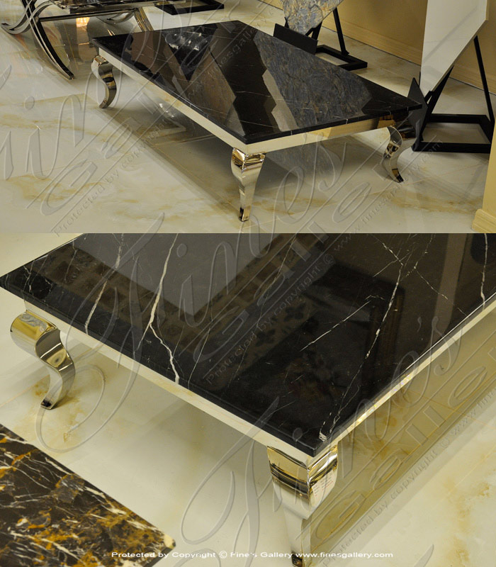 Marble Tables  - Marquina Black Coffee Table - MT-246