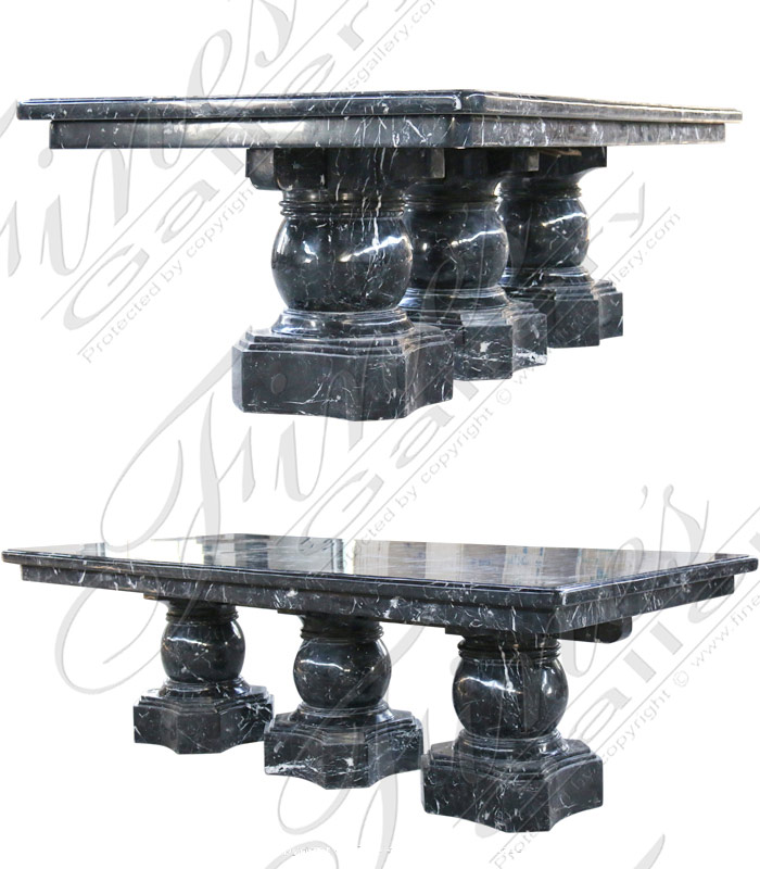 Nero Marquina Marble Dining Table