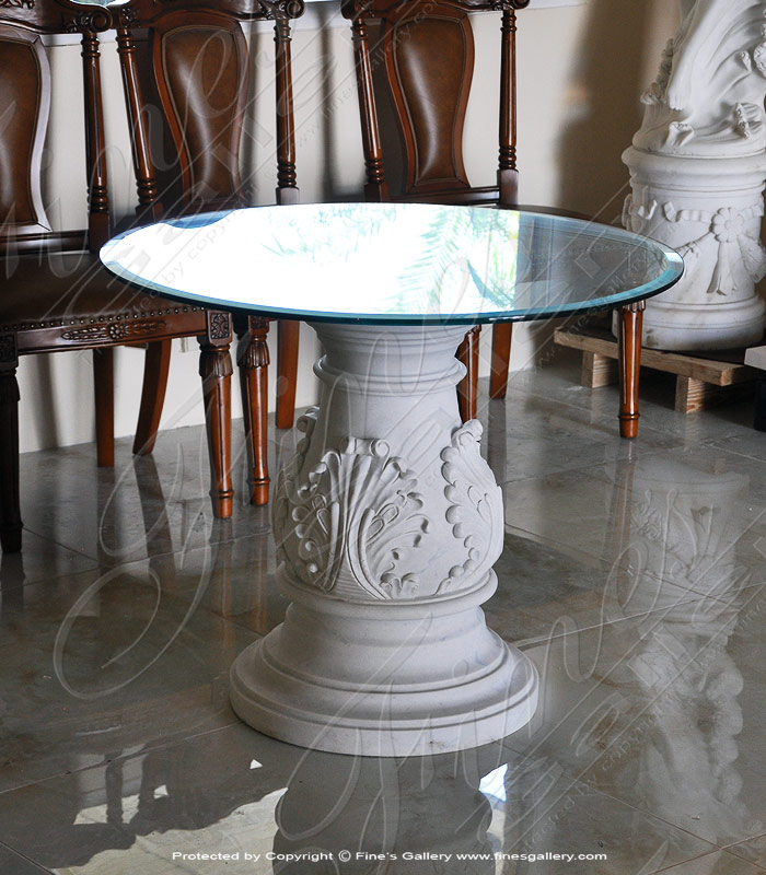 Marble Tables  - White Marble Table Base - MT-257