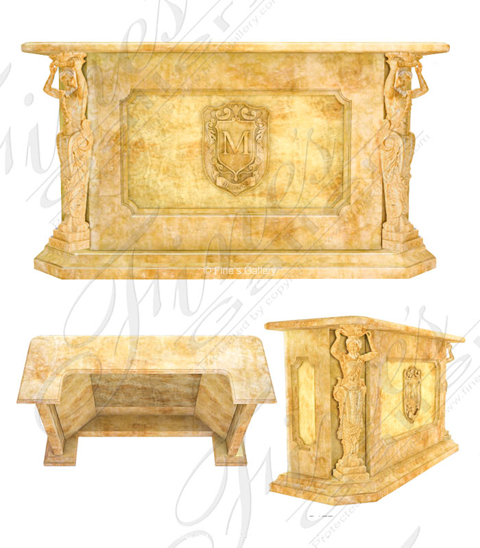 Marble Tables  - Custom Designed Honey Onyx Bar - MT-274