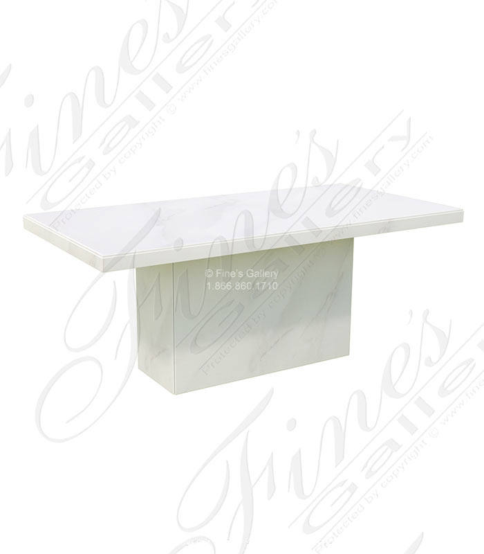 Marble Tables  - Dining Table In Polished Statuary White Marble - MT-287