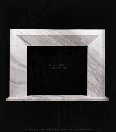 Contemporary Marble Mantel in Grecian Volokas Marble