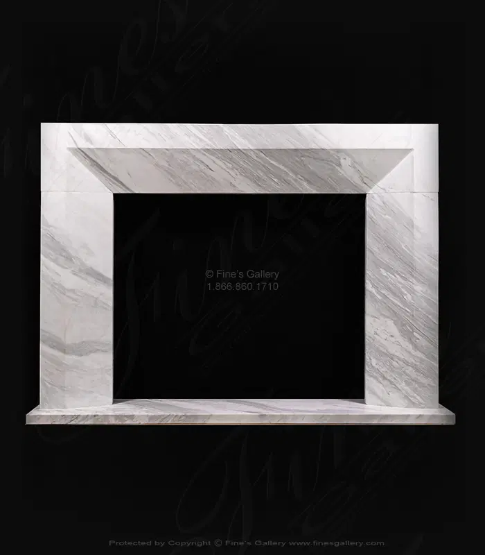 Contemporary Marble Mantel in Grecian Volokas Marble — Model MFP-2492 — product video