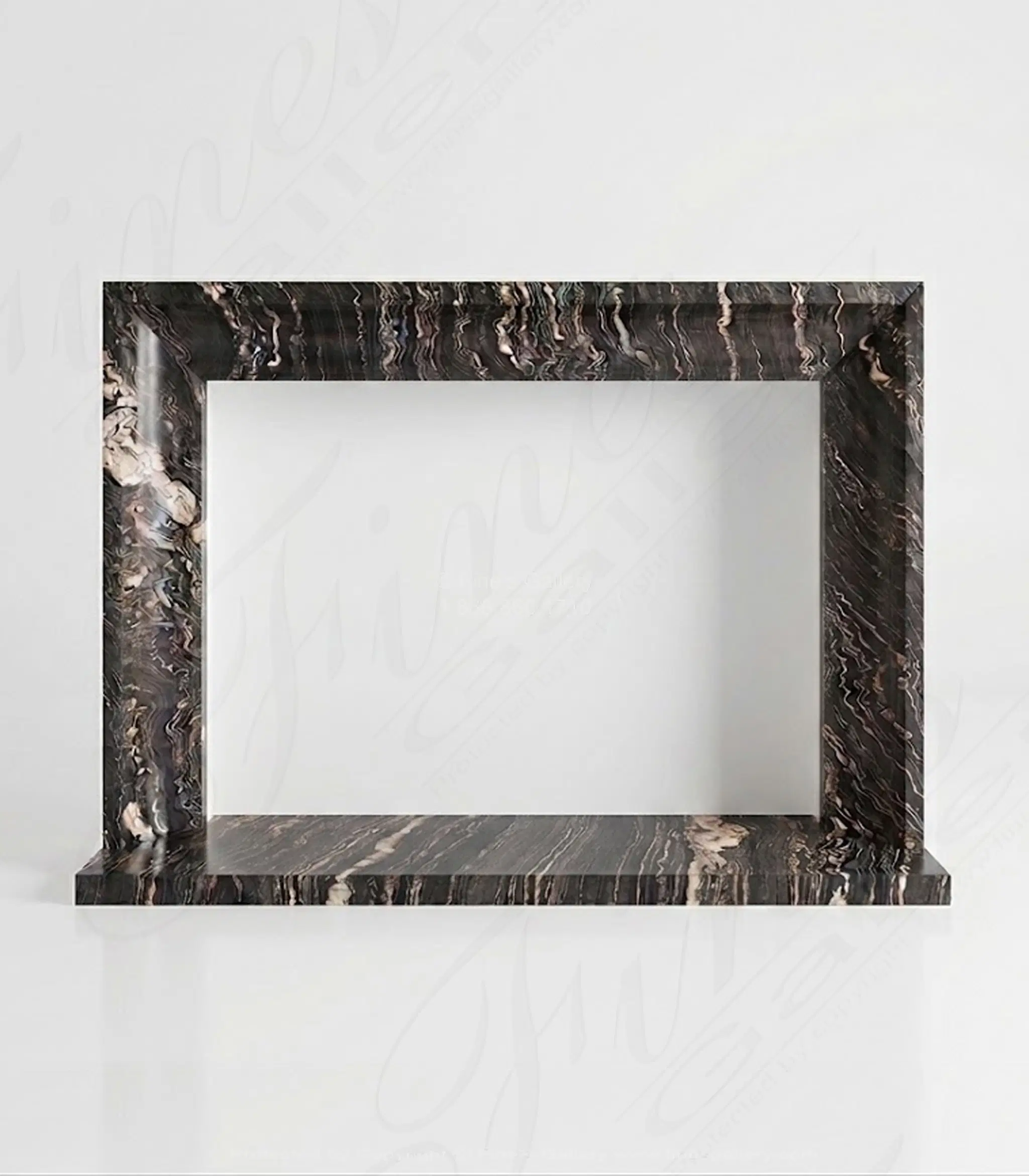 Contemporary Mantel in Exotic Tropical Storm Quartzite — Model MFP-2686 — Hand-Crafted by Fine's Gallery