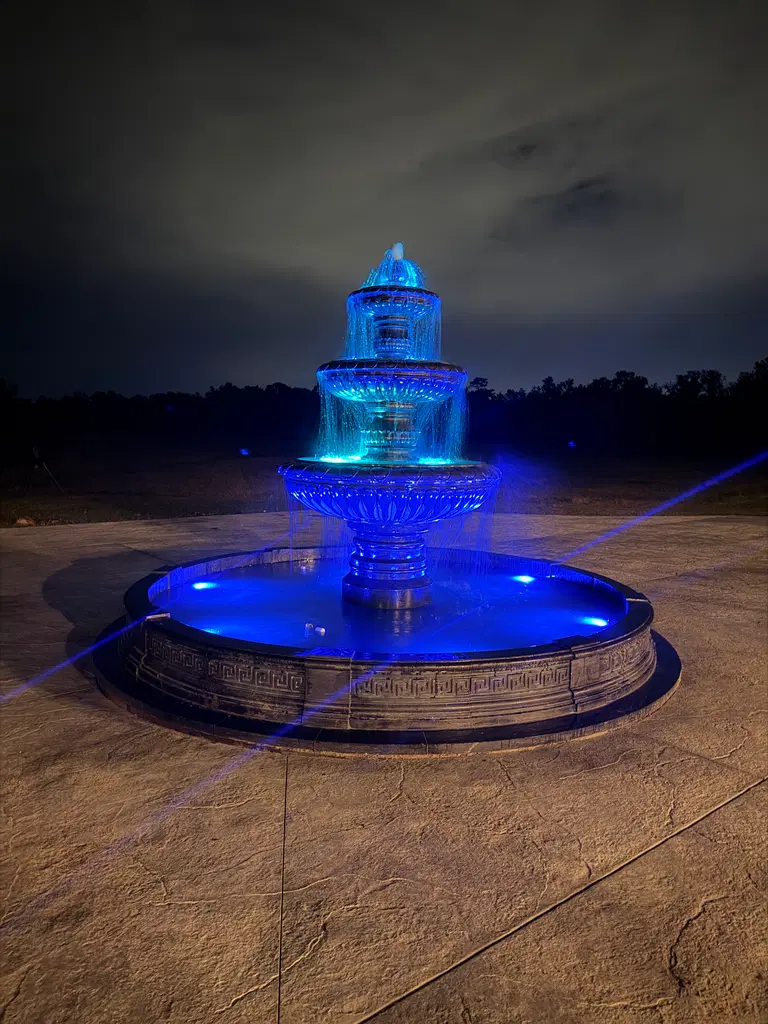 Greek Key Themed Three tier fountain in Black Marble