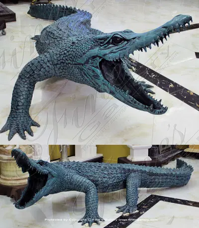 Bronze Alligator Fountain