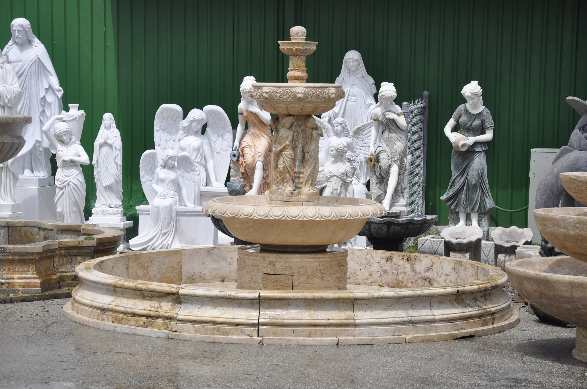 Our Yard is packed with natural stone fountains, statuary, planters, religious statuary and more...