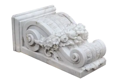 Hand-Carved Statuary Marble Corbel - Elegant Architectural Support Brackets for Luxury Home Design