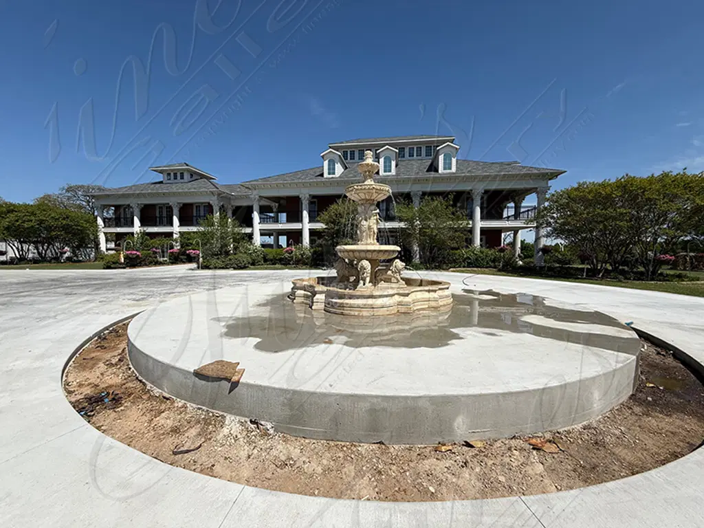 Monumental Italian Style Fountain in Classic Light Travertine