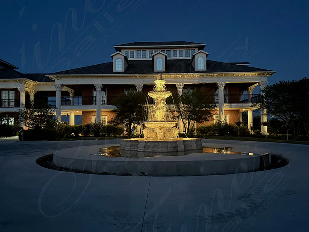 Ladies and Lions Travertine Fountain Installation Spring 2025